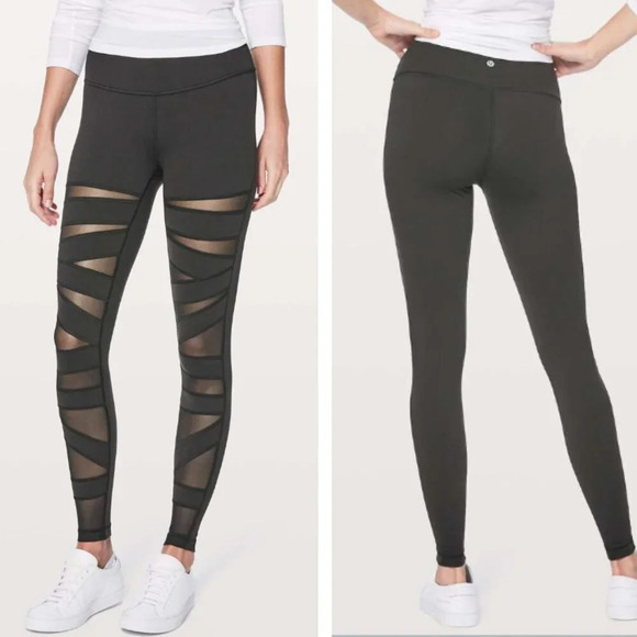 Lululemon Wunder Under Pant (Hi-Rise) *Tech Mesh 28" Black 21376 - Picture 1 of 11